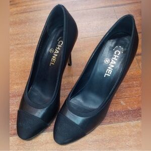 CHANEL Classic Black Leather Heels